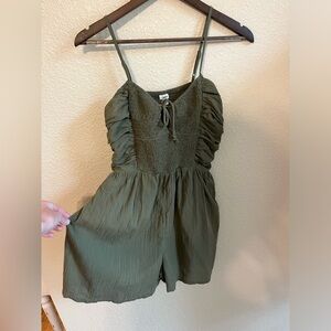 Green strappy summer romper